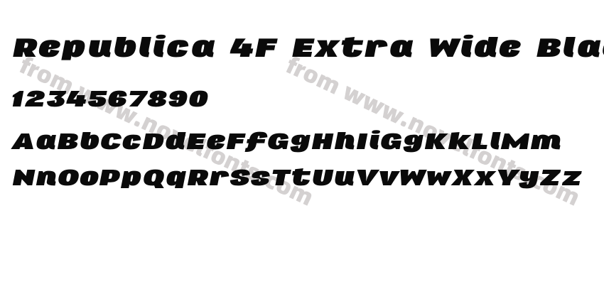 Republica 4F Extra Wide Black ItalicPreview