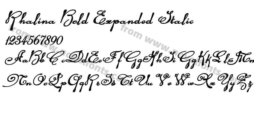 Rhalina Bold Expanded ItalicPreview