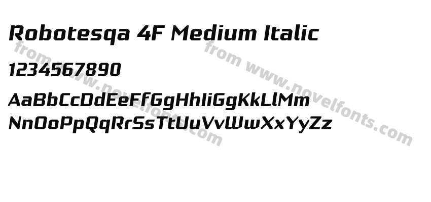 Robotesqa 4F Medium ItalicPreview