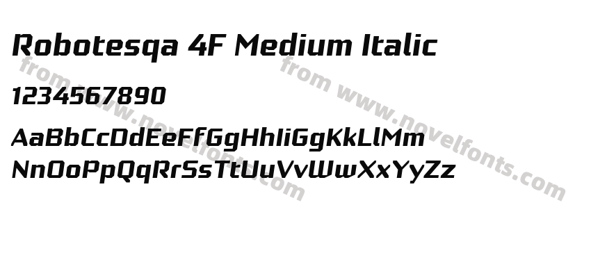 Robotesqa 4F Medium ItalicPreview