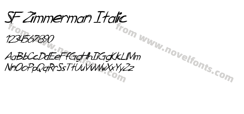 SF Zimmerman ItalicPreview