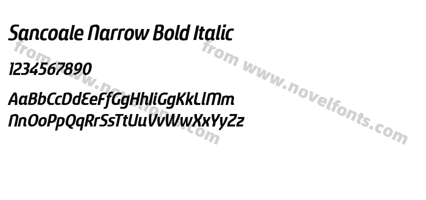 Sancoale Narrow Bold ItalicPreview