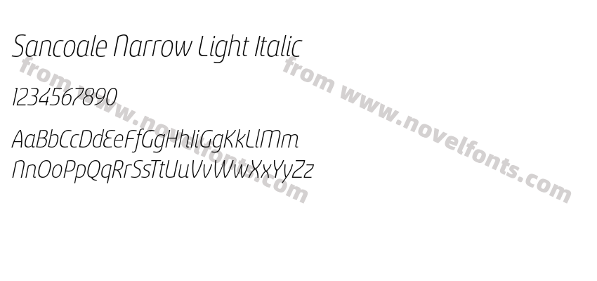 Sancoale Narrow Light ItalicPreview