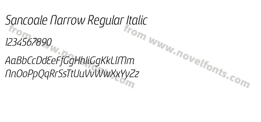 Sancoale Narrow Regular ItalicPreview