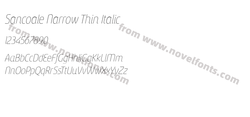 Sancoale Narrow Thin ItalicPreview
