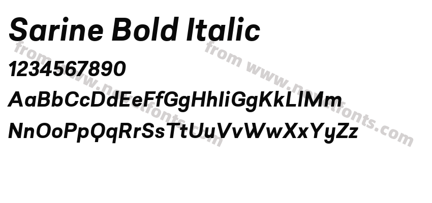 Sarine Bold ItalicPreview