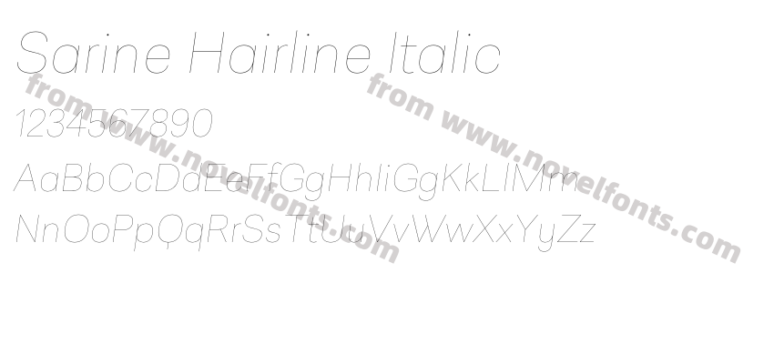 Sarine Hairline ItalicPreview