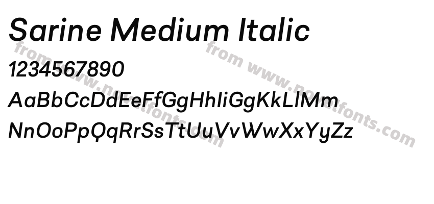 Sarine Medium ItalicPreview