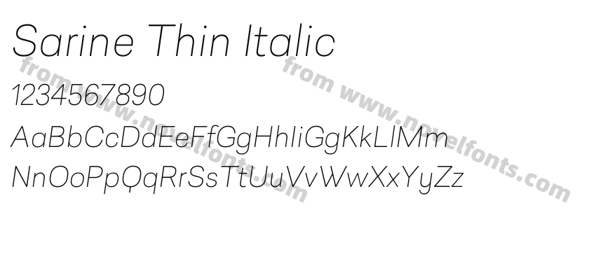 Sarine Thin ItalicPreview