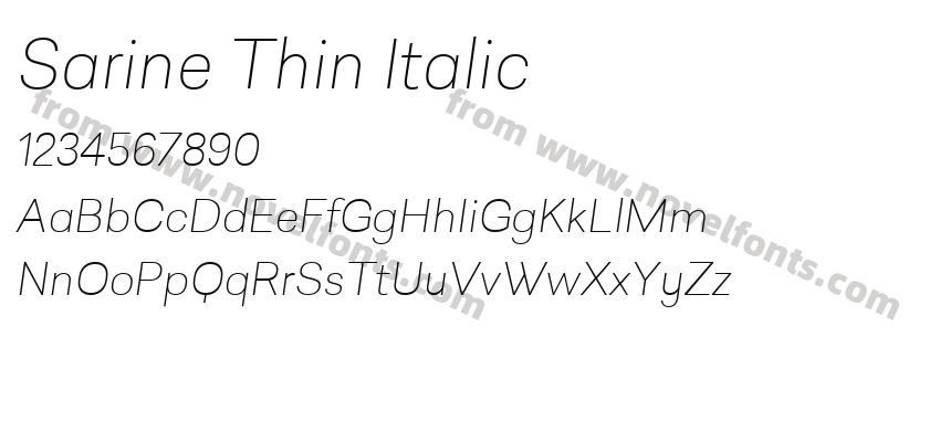 Sarine Thin ItalicPreview