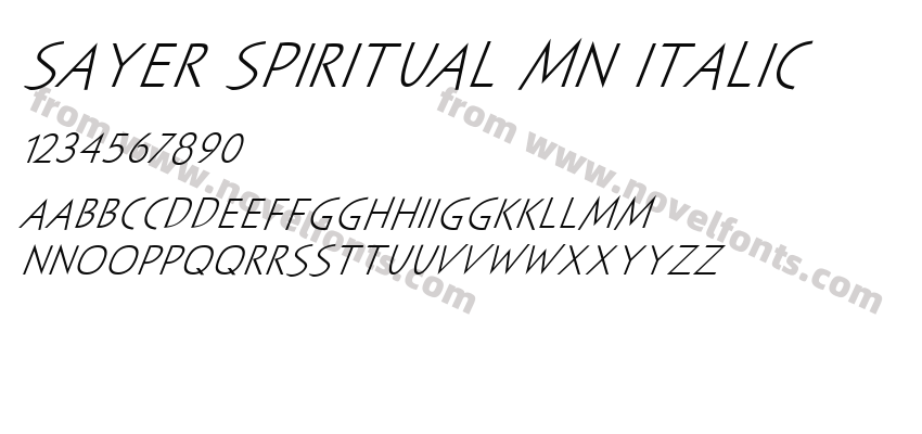 Sayer Spiritual MN ItalicPreview