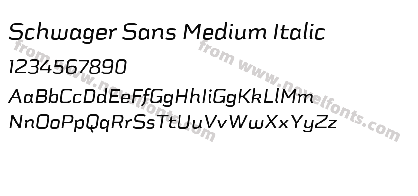 Schwager Sans Medium ItalicPreview