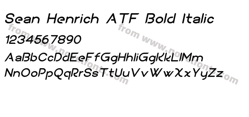 Sean Henrich ATF Bold ItalicPreview