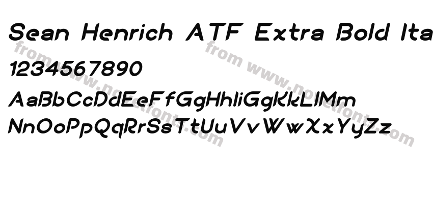 Sean Henrich ATF Extra Bold ItalicPreview
