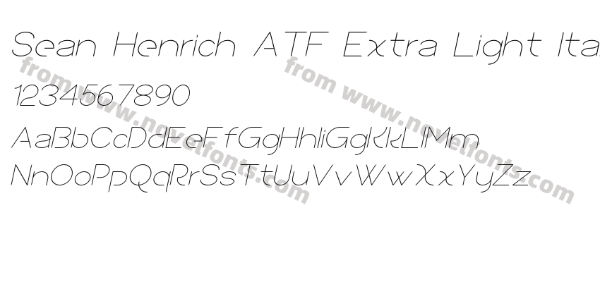 Sean Henrich ATF Extra Light ItalicPreview
