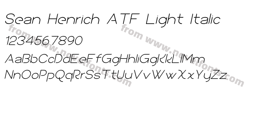 Sean Henrich ATF Light ItalicPreview