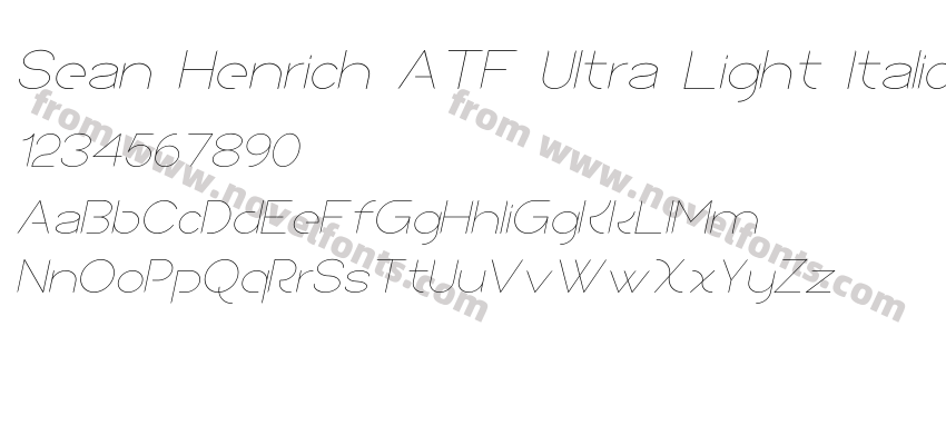 Sean Henrich ATF Ultra Light ItalicPreview