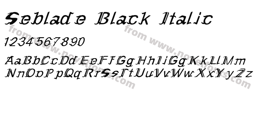 Seblade Black ItalicPreview