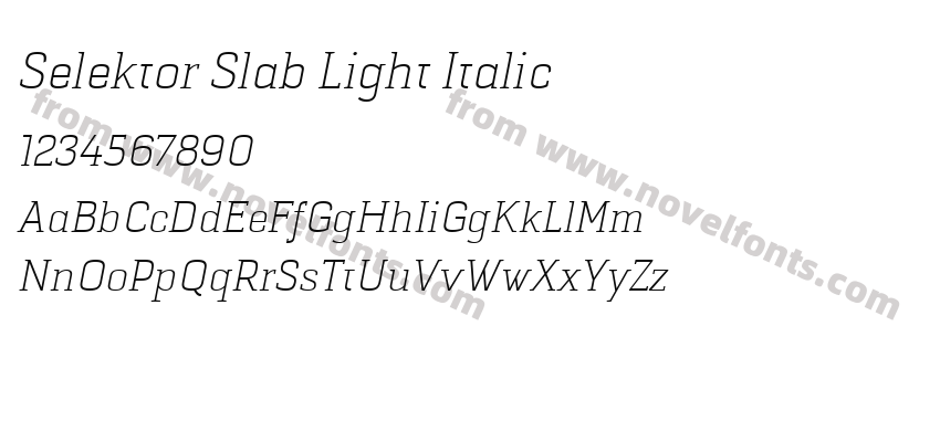 Selektor Slab Light ItalicPreview