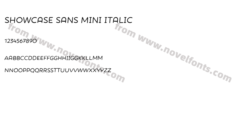Showcase Sans Mini ItalicPreview