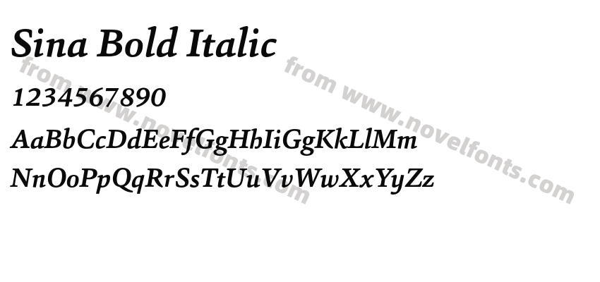 Sina Bold ItalicPreview
