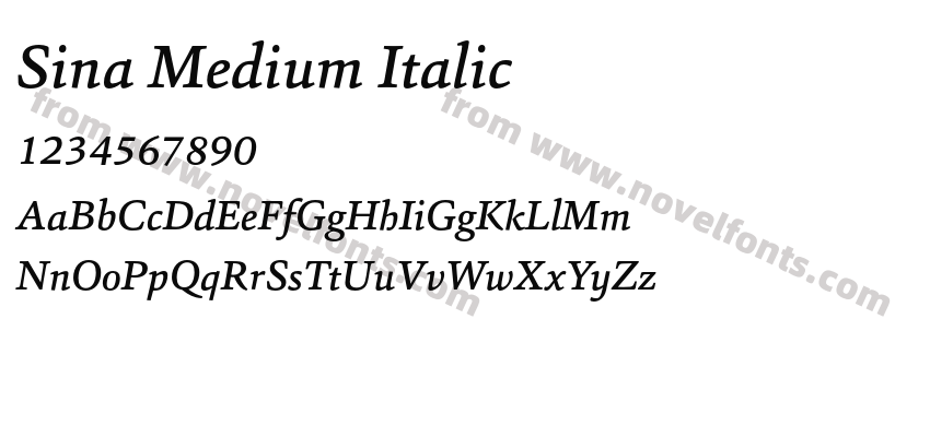 Sina Medium ItalicPreview