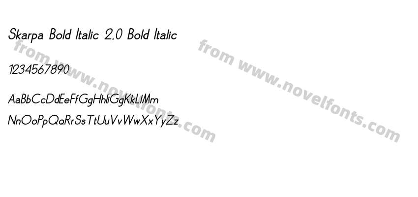 Skarpa Bold Italic 2.0 Bold ItalicPreview