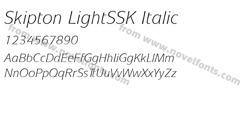 Skipton LightSSK ItalicPreview