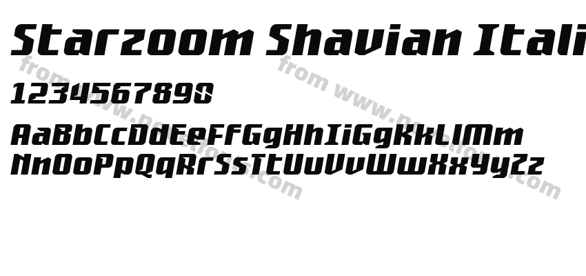 Starzoom Shavian ItalicPreview