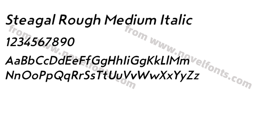 Steagal Rough Medium ItalicPreview