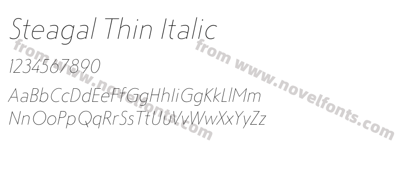 Steagal Thin ItalicPreview