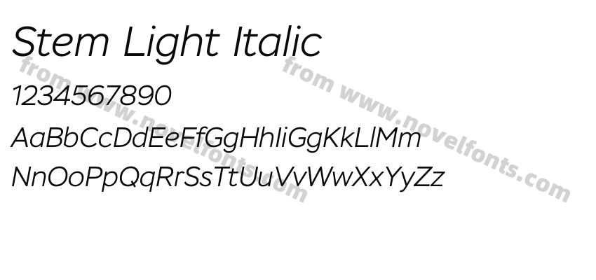 Stem Light ItalicPreview