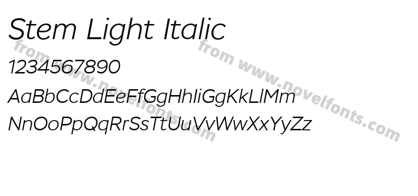 Stem Light ItalicPreview