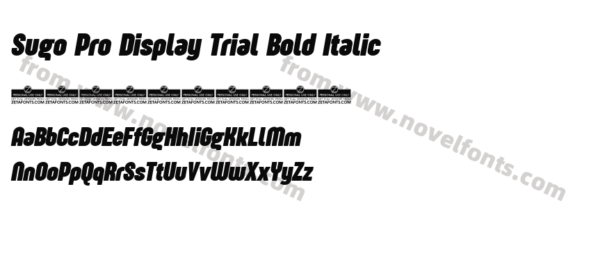Sugo Pro Display Trial Bold ItalicPreview