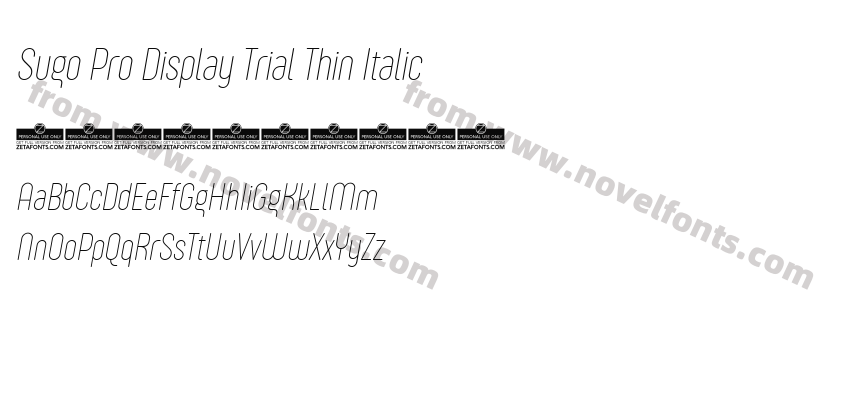 Sugo Pro Display Trial Thin ItalicPreview