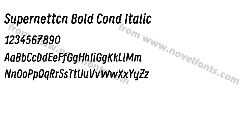 Supernettcn Bold Cond ItalicPreview