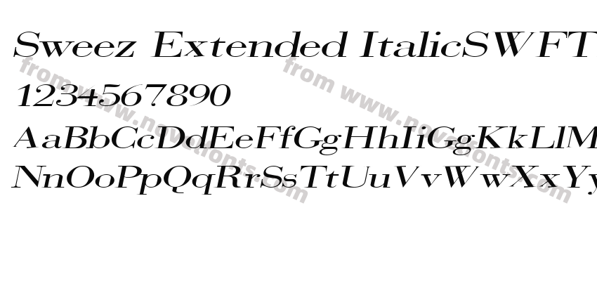 Sweez Extended ItalicSWFTEPreview