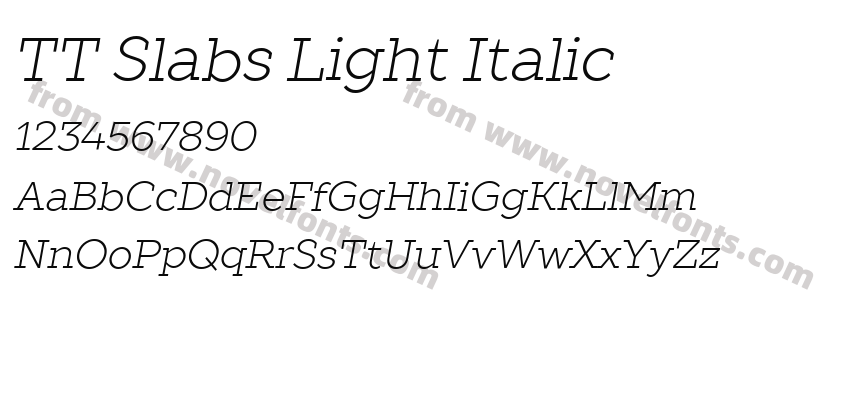 TT Slabs Light ItalicPreview