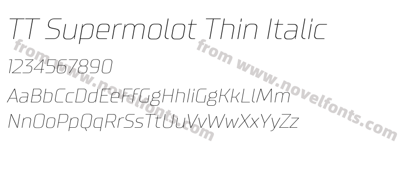 TT Supermolot Thin ItalicPreview