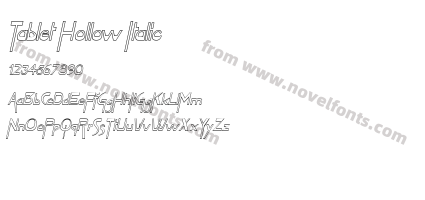 Tablet Hollow ItalicPreview