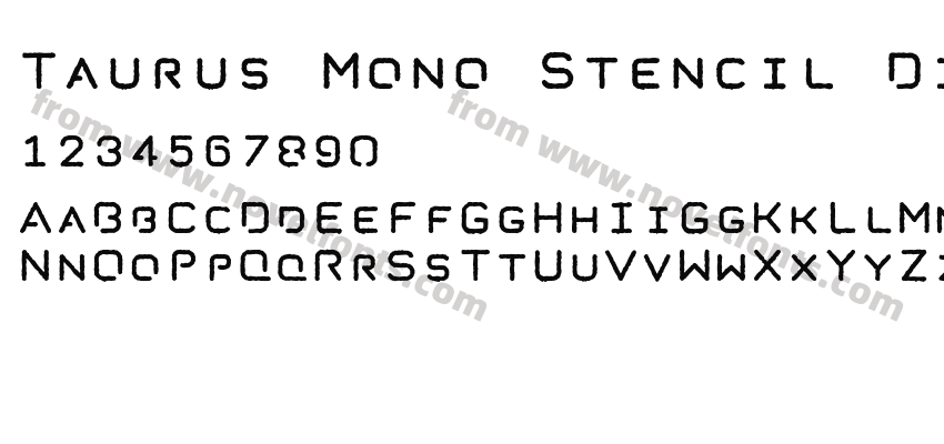 Taurus Mono Stencil Distress BoldPreview