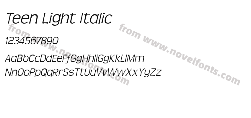 Teen Light ItalicPreview