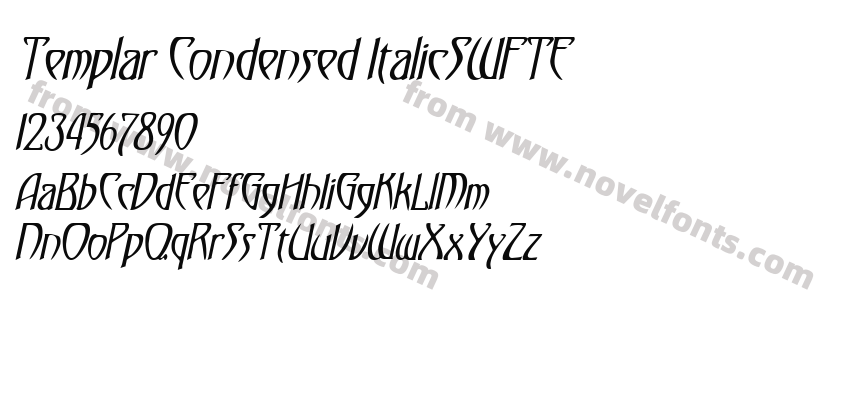 Templar Condensed ItalicSWFTEPreview