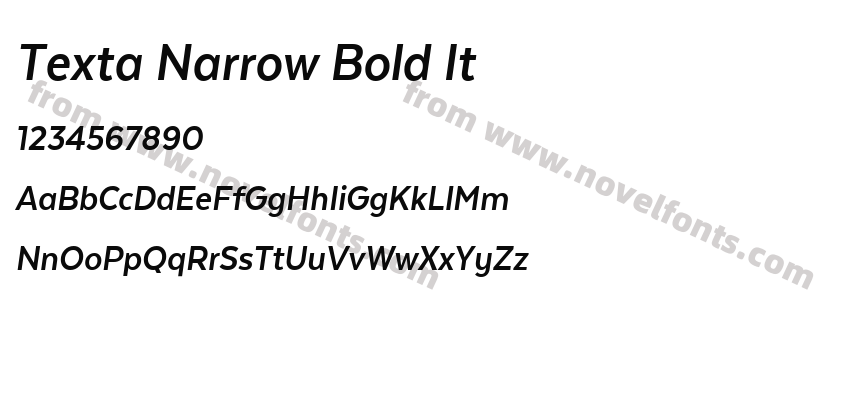 Texta Narrow Bold ItPreview