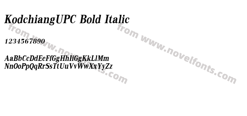 KodchiangUPC Bold ItalicPreview