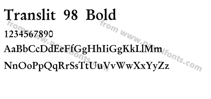 Translit 98 BoldPreview