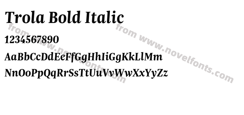 Trola Bold ItalicPreview