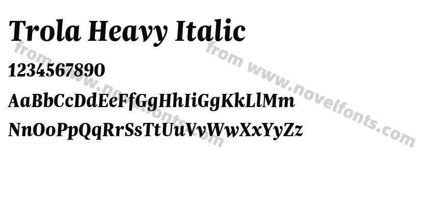 Trola Heavy ItalicPreview
