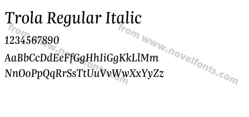 Trola Regular ItalicPreview