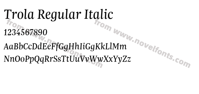 Trola Regular ItalicPreview